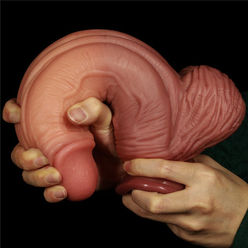 10'' Dual layered Platinum Silicone Cock